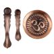 Two Panchpatram Spoon And Om Engraved Plate Thali Set