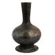 Black Brass Vase With Palm Tree And Mountains Design