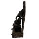 Black Brass Sitting Ganesha Statue With Prabhavali