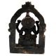 Black Brass Goddess Laxmi Statue On Chowki And Prabhavali