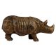 Golden Brass Wild Rhinoceros Statue