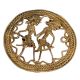 Round Brass Dhokra Wall Art Of Tribal Dancing Couple