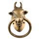 Heavy Golden Brass Bull Towel Holder Planter Holder