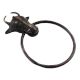 Handcrafted Black Brass Tribal Bull Ox Head Brass Towel Holder