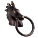 Wild Horse Head Brass Towel Holder In Black Finish