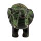 Brass Elephant Statue Carved With Detailed Engravings In Patina Finish