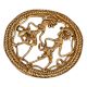 Indian Cast Brass Dhokra Couple Round wall Hanging