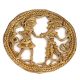 Brass Round Wall Art Tribal Couple Figure