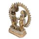 Hindu Radha Krishna Statue With Prabhavali With Silver Golden Finish
