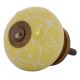 Yellow Floral Embossed Cabinet knob