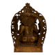 Old Brass Sitting Ganesha Idol With Prabhavali Worship Statue