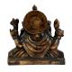 Black Brass Sitting Ganesha Blessing Pose Statue Idol For Gifting