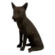 Hand Made Sitting Dog Statue With Lovely Fur Gifting Statue
