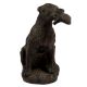 Brass Sitting Dog Statue Holding Flesh Of A Animal