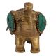 Handpainted Brass Elephant Artifact For Decoration