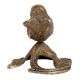 Handmade Brass Wren On Branch Statue With Silver Finish