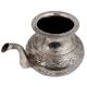 Brass Engraved Floral Design Water Pot With Spout With Silver Polish