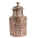 Copper Jar Canisters Hand-Embossed with Floral Motif