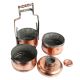 Handcrafted Copper Three Tier Lunch Box With Lid