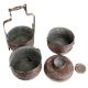 Copper Repousse Floral Motifs Vines Three Tier Lunch Box