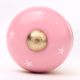 Pink White Tiny Star Pattern Cabinet Knobs