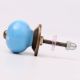 Turquoise White Tiny Star Pattern Cabinet Knobs