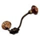 Cherry Wave Etched Ceramic Antique Rope Iron Hook