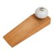 Grey Leaf Ceramic Floral Wooden Door Stopper