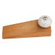 Grey Leaf Ceramic Floral Wooden Door Stopper