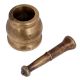 Brass Mortar And Pestle Spice Medicine Grinder Masher