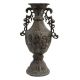 Black Brass Urn Shaped Vase With Decorative Handles