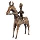 Tribal Statue Of Brass Rider On Horse