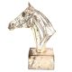 Golden Brass Horse Head Bookend Statue