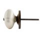 Solid Cream Medium Square Ceramic Wardrobe Knob