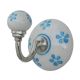 Turquoise Floral Ceramic Hooks