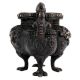 Brass Chinese Design Planter Burner Pot In Black Polish