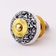 Black And White Floral Ceramic Dresser Knob