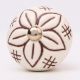 Cream Etched Floral Ceramic Dresser Knob