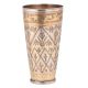 Embossed Leaf Design Brass Punjabi Lassi Glass
