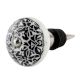 Black And White Floral Ceramic Wine Bottle Stopper