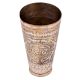 Jai Hind Carved Floral Design Brass Lassi Glass
