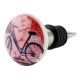 Multicolor Bicycle Flat Ceramic Wine Bottle Stopper