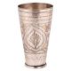 Brass Central Flower Carved Brass Lassi Glass
