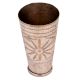 Brass Floral Design Handmade Brass Lassi Glass