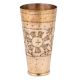 Brass Lassi Glass Etched With Tribal Flower Design