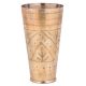Brass Lassi Glass With Leaves in Triangular Pattern And Rings