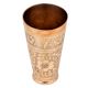 Brass Lassi Glass With Indian Flower Carved along With Leaves Design