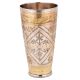 Brass Lassi Glass With Leaves In Diamond Shaped Pattern