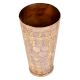 Basic Design Engraved Brass Punjabi Lassi Glass