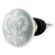 Grey Floral FlaCeramic Wine Bottle Stopper